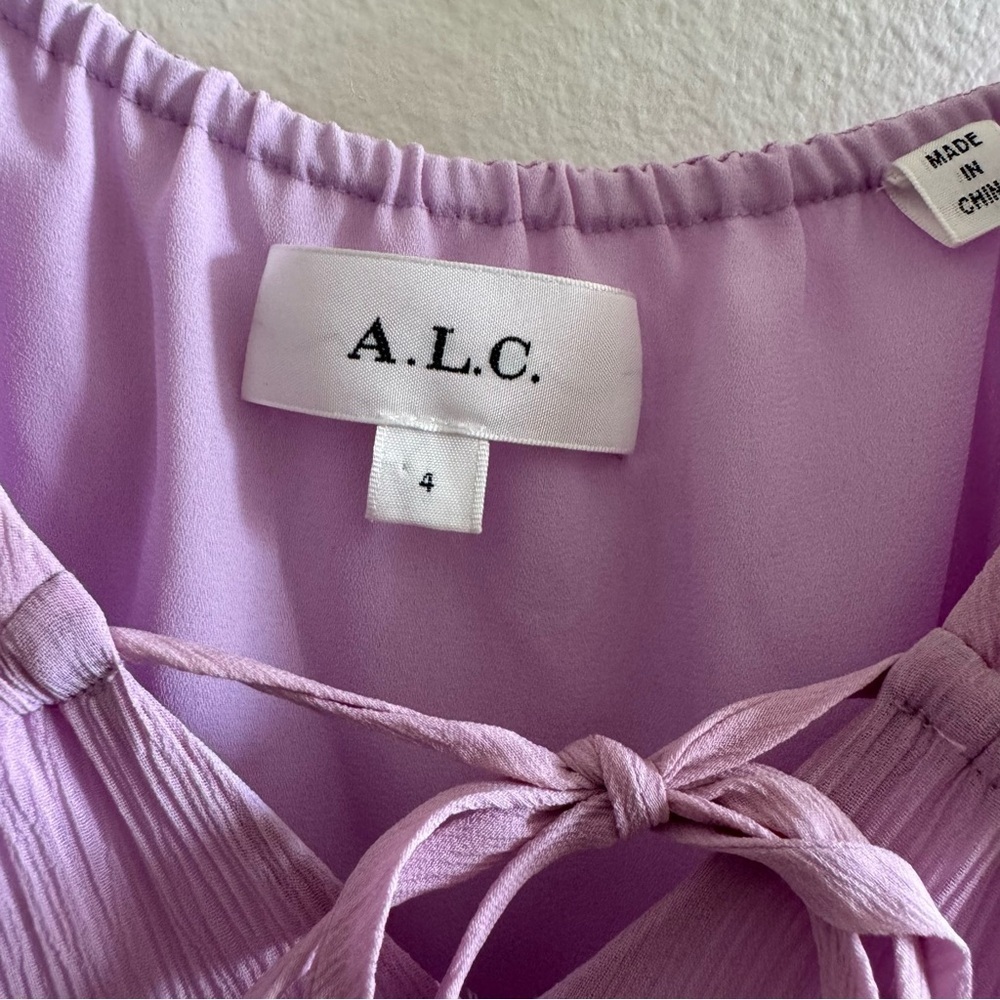 A.L.C. Gemma Purple Tiered Silk Maxi Dress size 4 - Picture 11 of 13